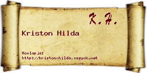 Kriston Hilda névjegykártya